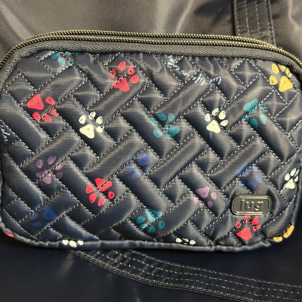 Lug Coupe Convertible Crossbody Bag (Paws Navy) EUC/Like New